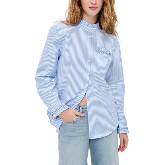 cinq a sept Tops - Cinq A Sept 'Gerda' Blue Cotton Top Size L